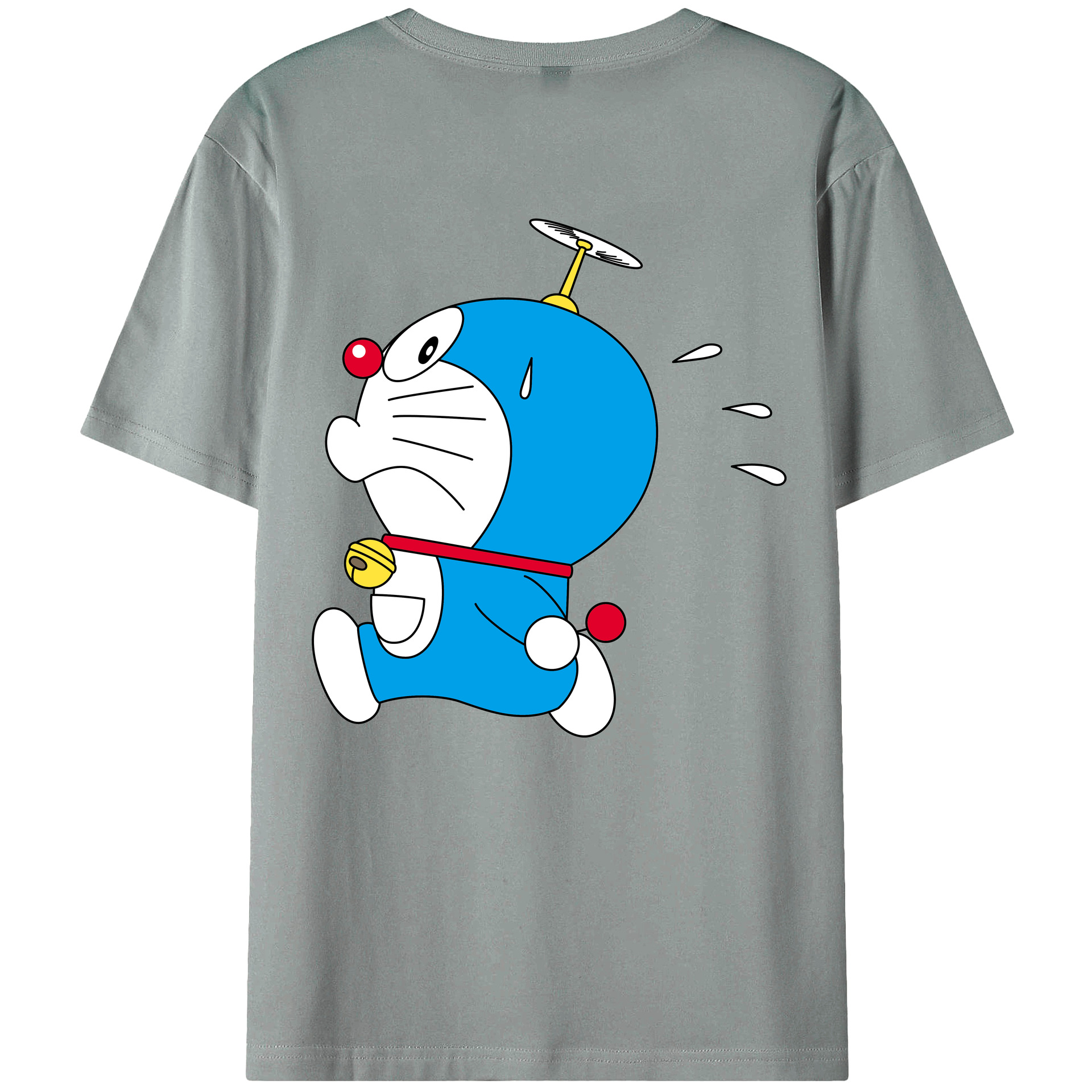 （画像用） ドラえもん Doraemon 綿100％ メンズ半袖Tシャツ（バックプリント） 通気性